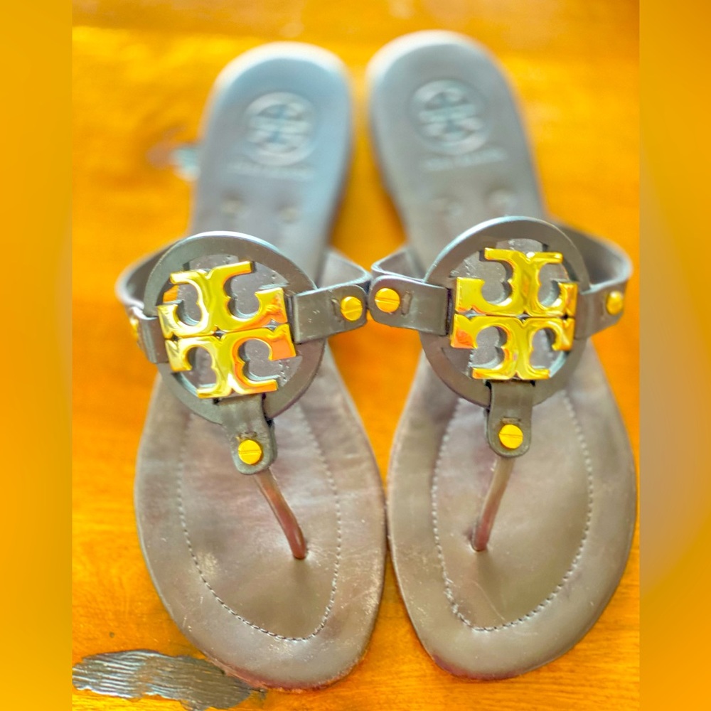 Tory Burch Miller Sandals, dark brown, size 7.